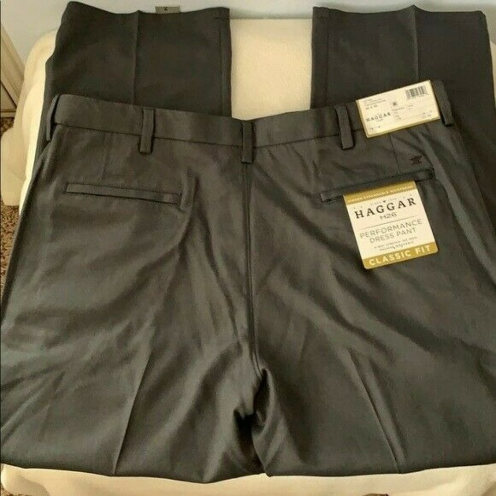 Haggar Dress Pants H26 Grey 32x34 - Picture 9 of 12